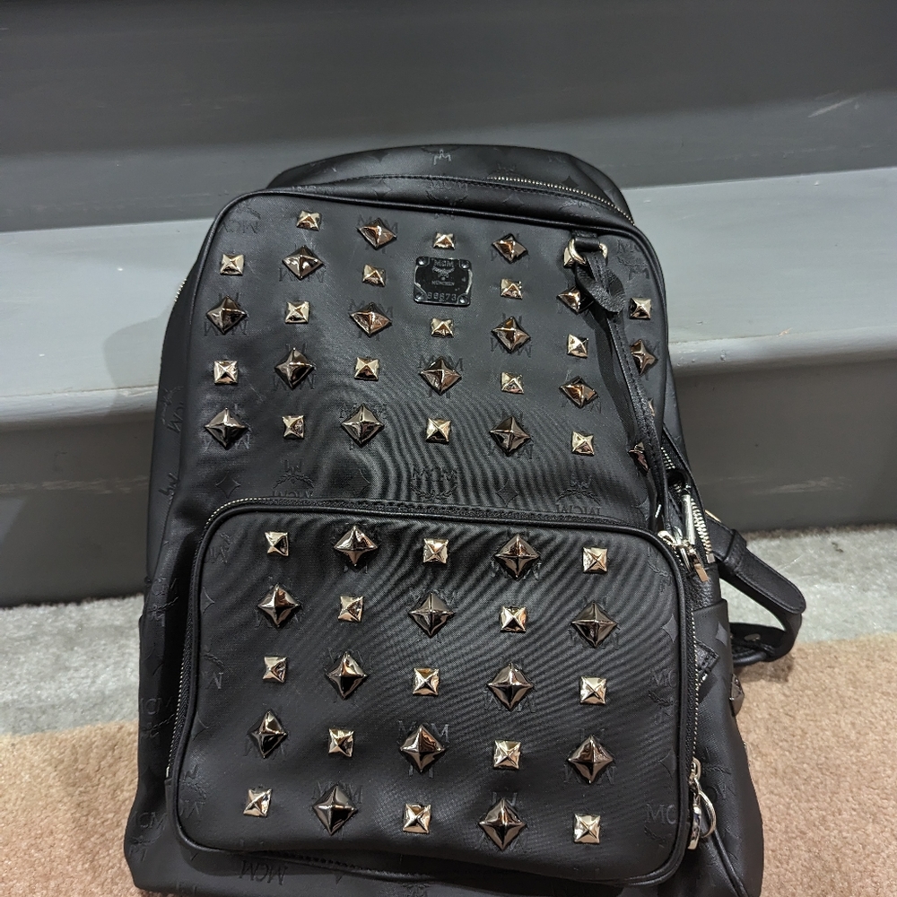 MCM black backpack with all new style